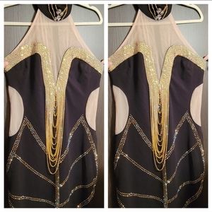 Black dress with gold